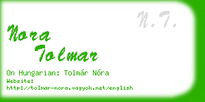 nora tolmar business card
