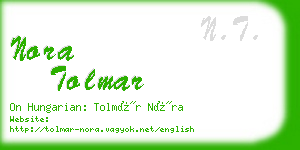 nora tolmar business card